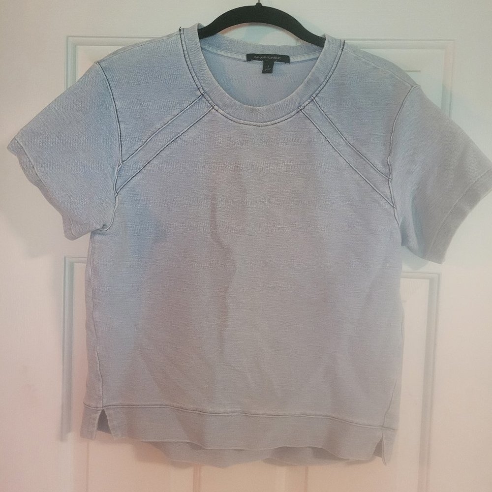 Banana Republic Short Sleeve jean like Top - size Small